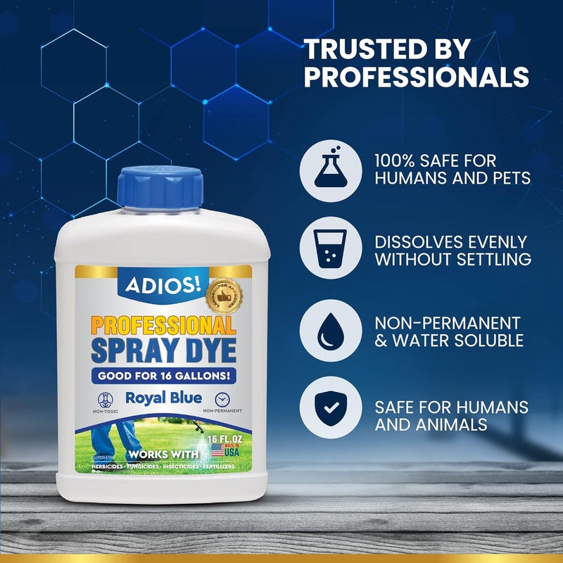 ADIOS! Professional Blue Spray Dye Marker, Makes 128 Gallons of Indicator for Grass and Lawn Care, Safe for Mixing - Half Gallon (64oz) - Image 5